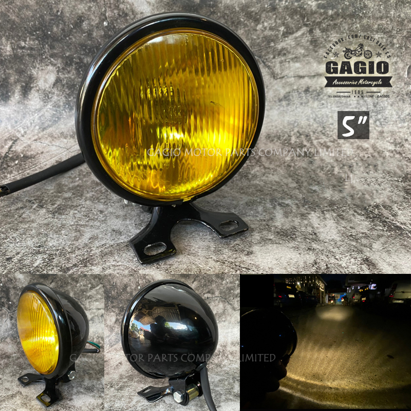 【GAGIO MOTOR PARTS】圓形頭燈 (黃光 / 5英吋)