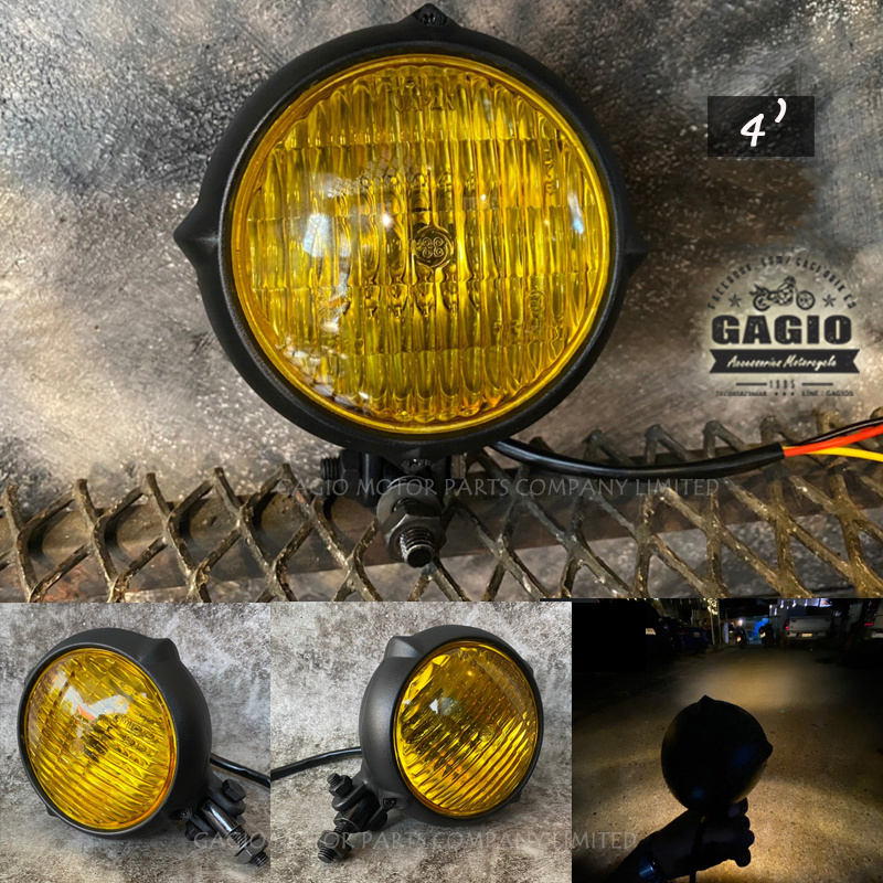 【GAGIO MOTOR PARTS】CO 圓形頭燈 (黃光 / 4英吋)