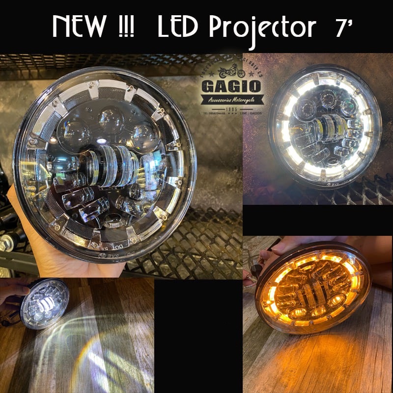 【GAGIO MOTOR PARTS】7-吋 LED 頭燈 (雙色)